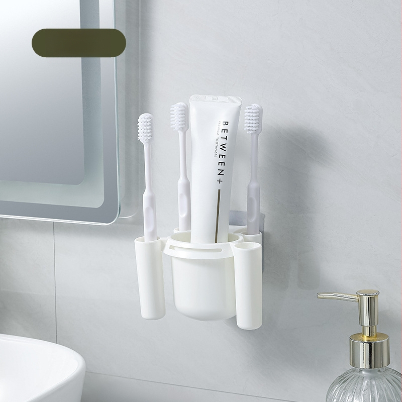 Pramušamas aukščiausios klasės tualeto dantų pastos, dantų šepetėlių laikymo stovas vonios kambario plovimo stalui, organizuojančiam artefaktų kostiumą, dantų pastos stovas