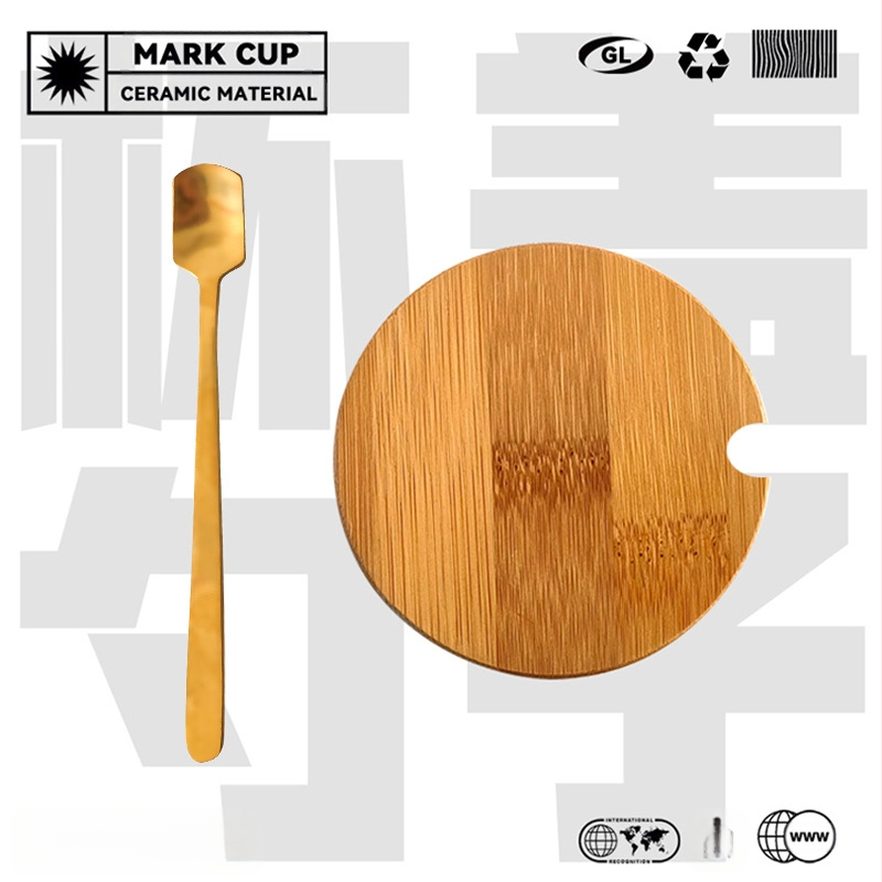 Mielas puodelis su dangteliu ir šaukšteliu Kūrybinga poros dovana Keraminis puodelis Moteriškas namų ūkio viešas kambarys Kavos ir vandens puodelis