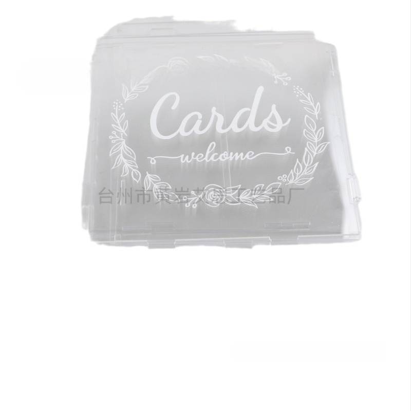 Акрилен калъф за сватбени картички с ключалка за сватбено тържество, прозрачен калъф за картички, сватбена кутия за пари, кутия за подаръчни карти, парти консумативи