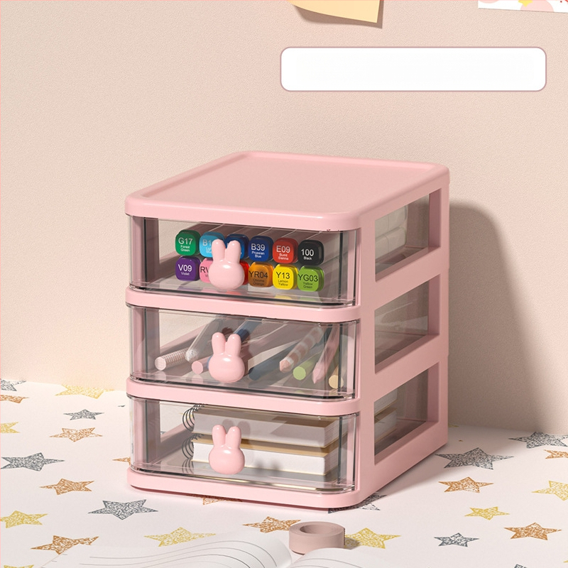 Кутия за съхранение на козметични бижута с чекмедже за заек, кутия за съхранение на малки предмети за общежитие