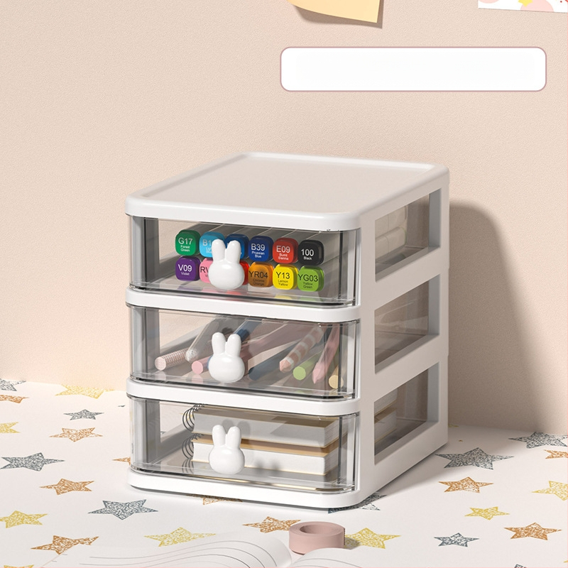 Кутия за съхранение на козметични бижута с чекмедже за заек, кутия за съхранение на малки предмети за общежитие