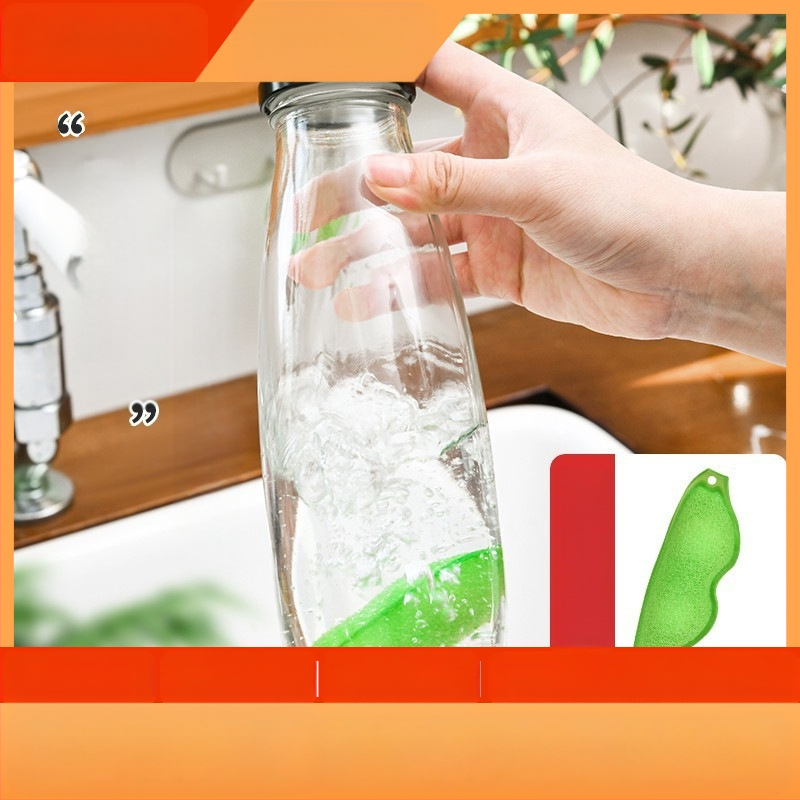 Jaapani SP herneste puhastusklaasist pudelipudeli maagiline käsn pühkige armas harjatud ubade puhastuskäsn 3 tükki