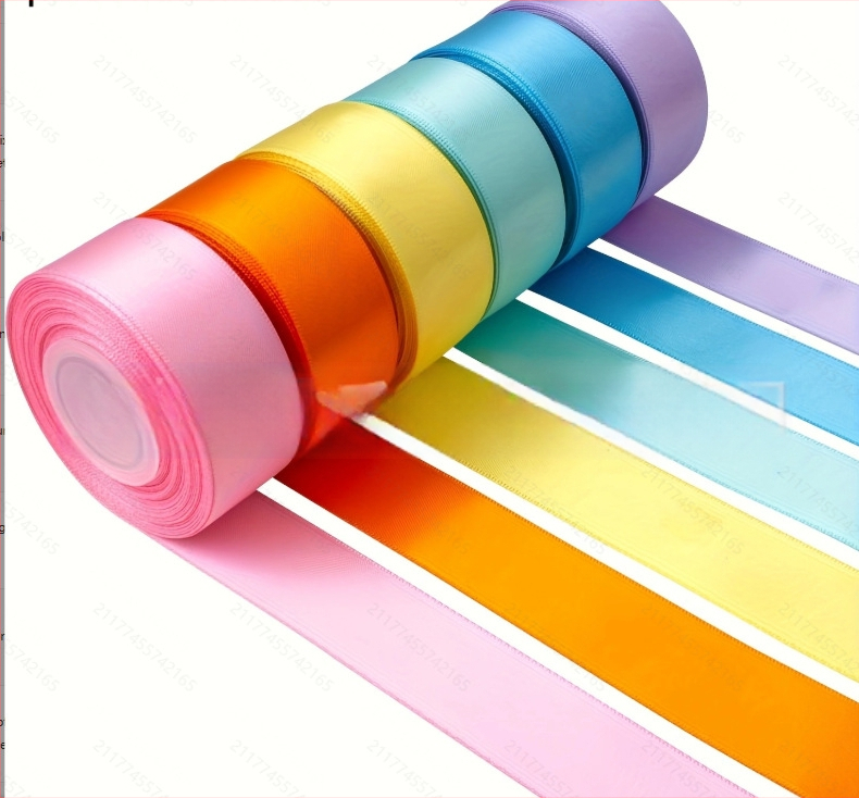 Dvipusis storas poliesterio kaspinas iš dvipusio kostiumo, puokštės dovanų dėžutės pakavimo kaspinas, rankų darbo, „pasidaryk pats“ plaukų aksesuarai, Sade medžiaga