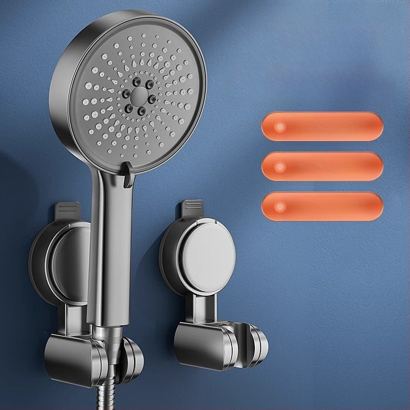 Siurbimo puodelio dušo laikiklis, fiksuotas artefaktas, nuimamas, reguliuojamas vonios kambario dušo stovas, purkštuvų priedai, be perforatorių