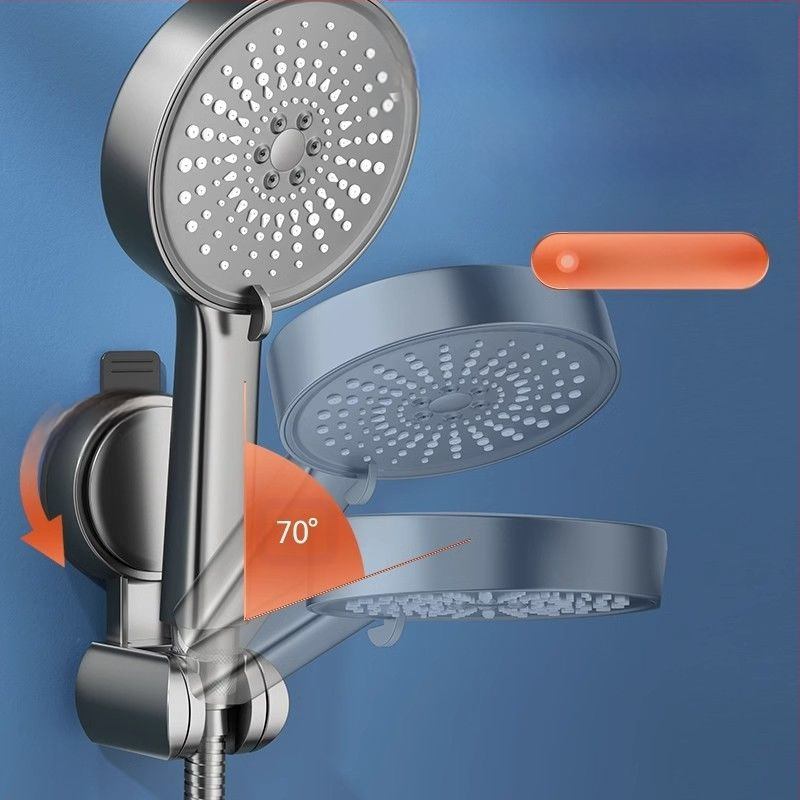 Siurbimo puodelio dušo laikiklis, fiksuotas artefaktas, nuimamas, reguliuojamas vonios kambario dušo stovas, purkštuvų priedai, be perforatorių