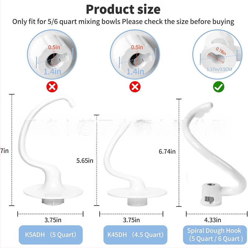 Spiraliniu būdu dengtas tešlos kablis KNS256CDH suderinamas virtuvės maišytuvas pagalbinis stacionarus maišytuvas