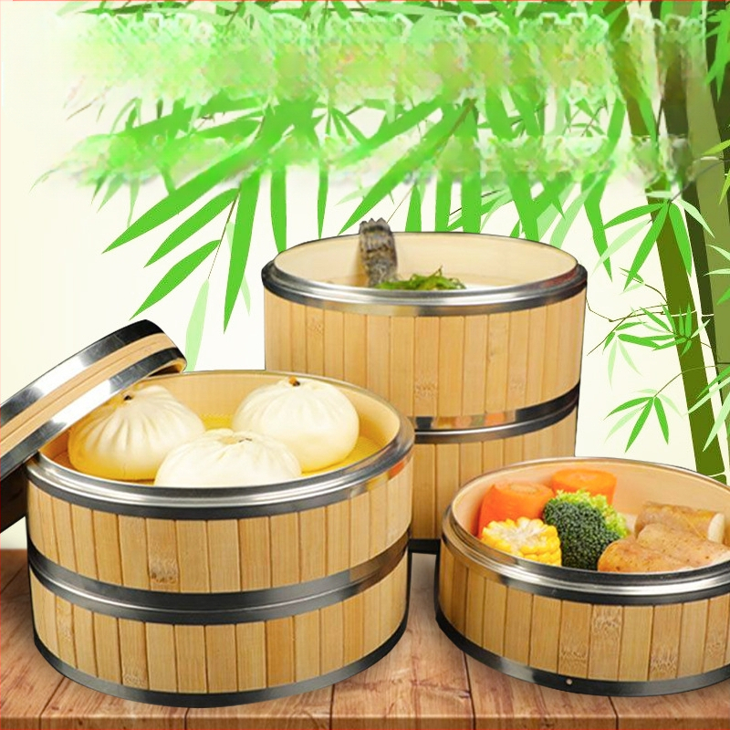 Uus roostevabast terasest servaga auruti süvendatud bambusest auruti terasest rõngaga tugevdatud auruti hotelli kommerts-auruti tehase otsemüük