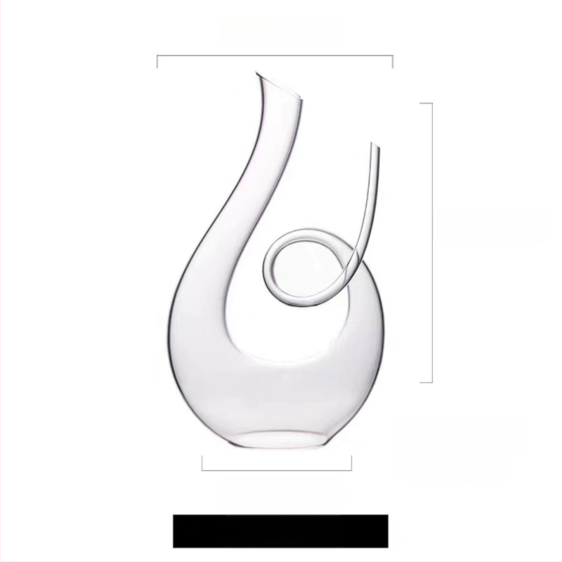 Καράφα κρασιού σε σχήμα U με άρπα για οικιακή χρήση, σετ διανομέα κρασιού έξι χαρακτήρων από κρυστάλλινο γυαλί, χονδρική φιάλη κρασιού