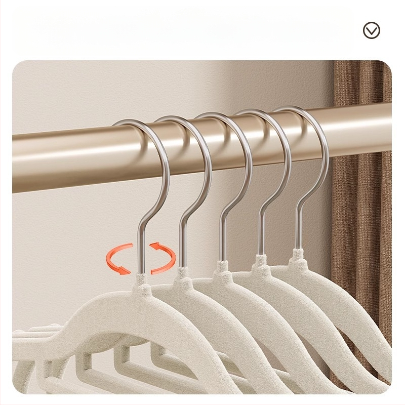 Закачалка за дрехи с флокирана повърхност, немаркираща, неплъзгаща се, домакинска стойка за окачване на дрехи, специална стойка за дрехи за органайзери на едро