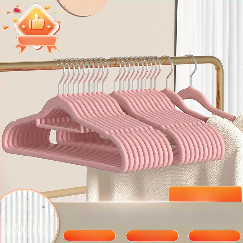 Закачалка за дрехи с флокирана повърхност, немаркираща, неплъзгаща се, домакинска стойка за окачване на дрехи, специална стойка за дрехи за органайзери на едро