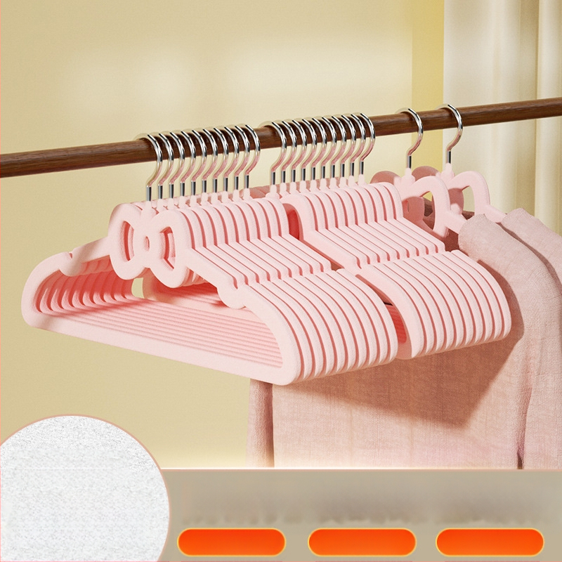 Закачалка за дрехи с флокирана повърхност, немаркираща, неплъзгаща се, домакинска стойка за окачване на дрехи, специална стойка за дрехи за органайзери на едро