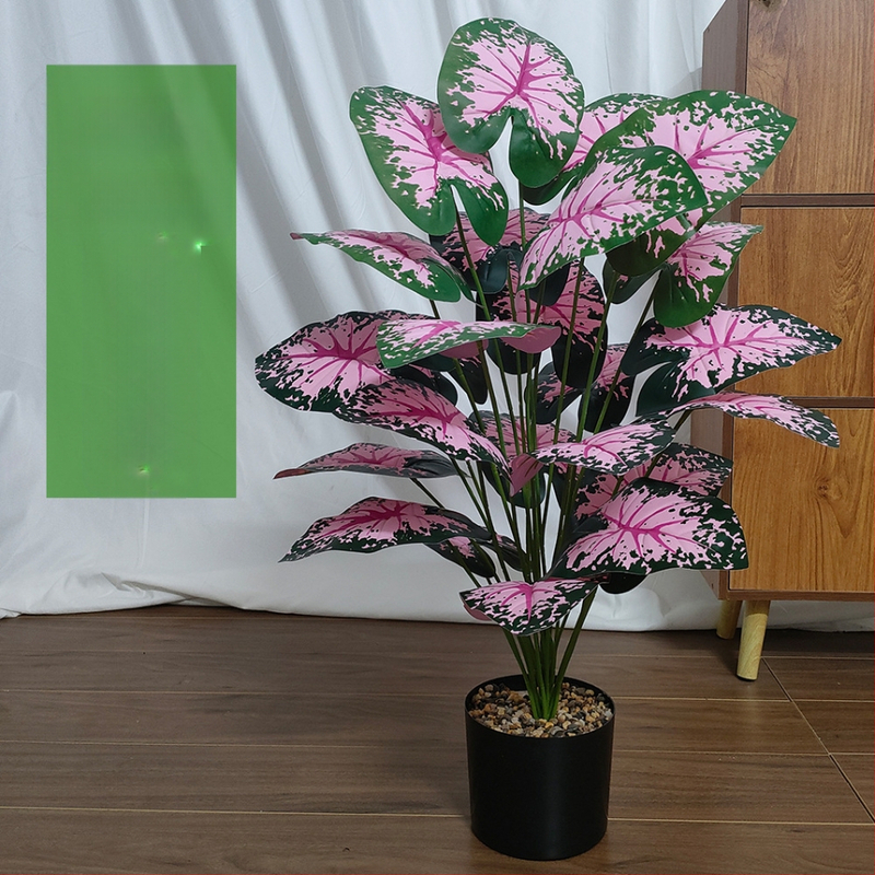 Pārrobežu jauns simulācijas zaļš augs kāzu rozā mākslīgais zieds mājas viesistabas grīdas pundurkociņš pundurkociņš 24 simulācijas ziedi