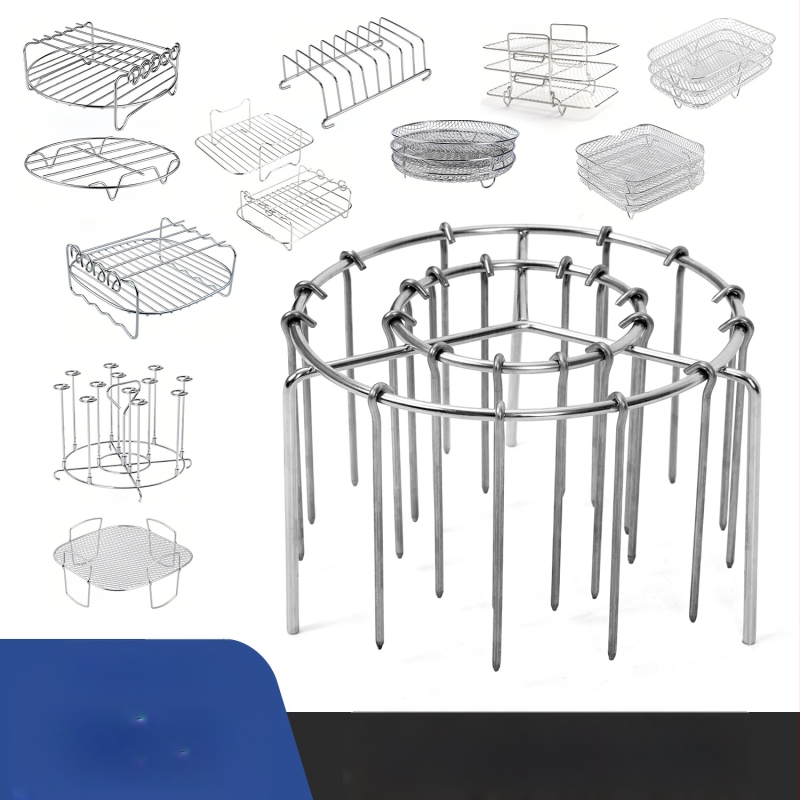 Ümmargune roostevabast terasest õhufritüür, kebabirest, köögi vertikaalne grill, aurutusrest, õhufritüür, grill