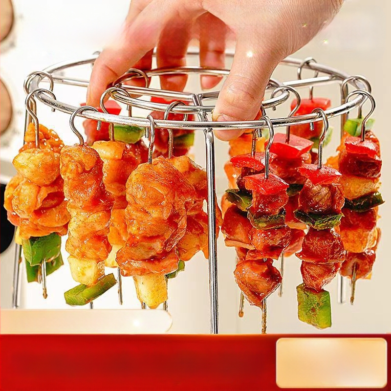 Ümmargune roostevabast terasest õhufritüür, kebabirest, köögi vertikaalne grill, aurutusrest, õhufritüür, grill