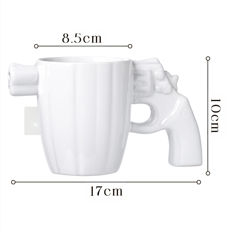 Piiriülene loominguline revolveritass keraamiline plahvatuskindel sõjaväe tuulekruus isiksusekujuline kohvitass suure mahutavusega veetass