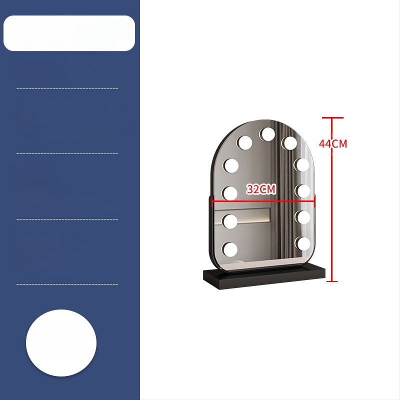 Nagyméretű, intelligens sminktükör vezetett asztali számítógéppel, világító öltözőtükör izzóval, szépségtükör komód, internethíres tükör