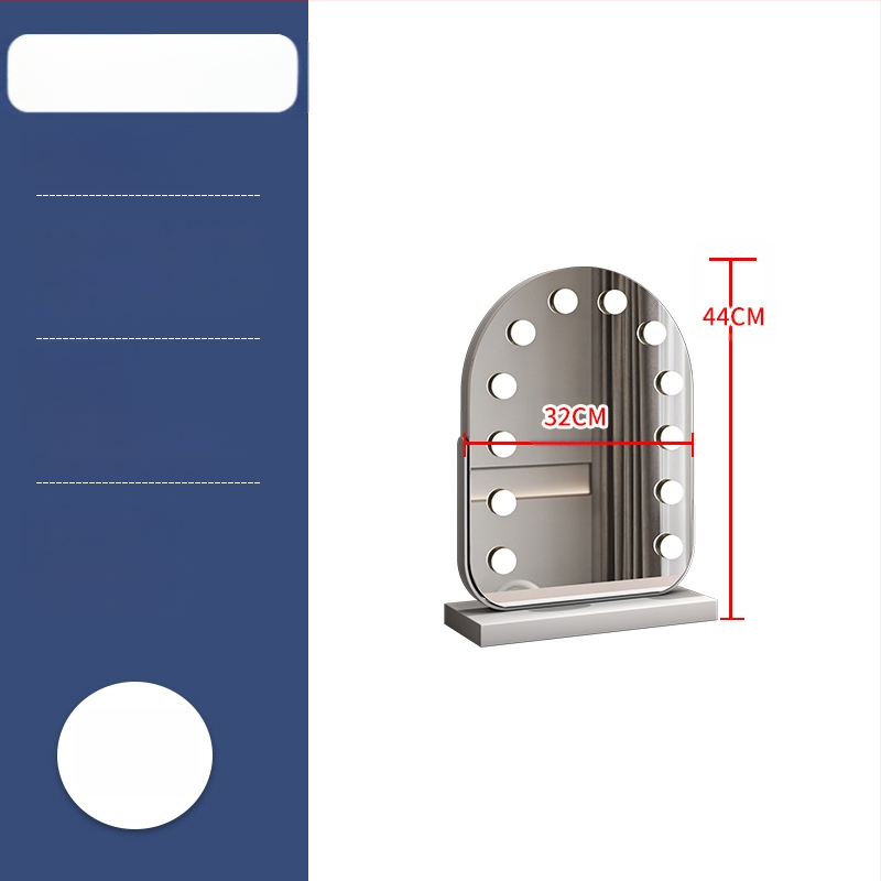 Nagyméretű, intelligens sminktükör vezetett asztali számítógéppel, világító öltözőtükör izzóval, szépségtükör komód, internethíres tükör