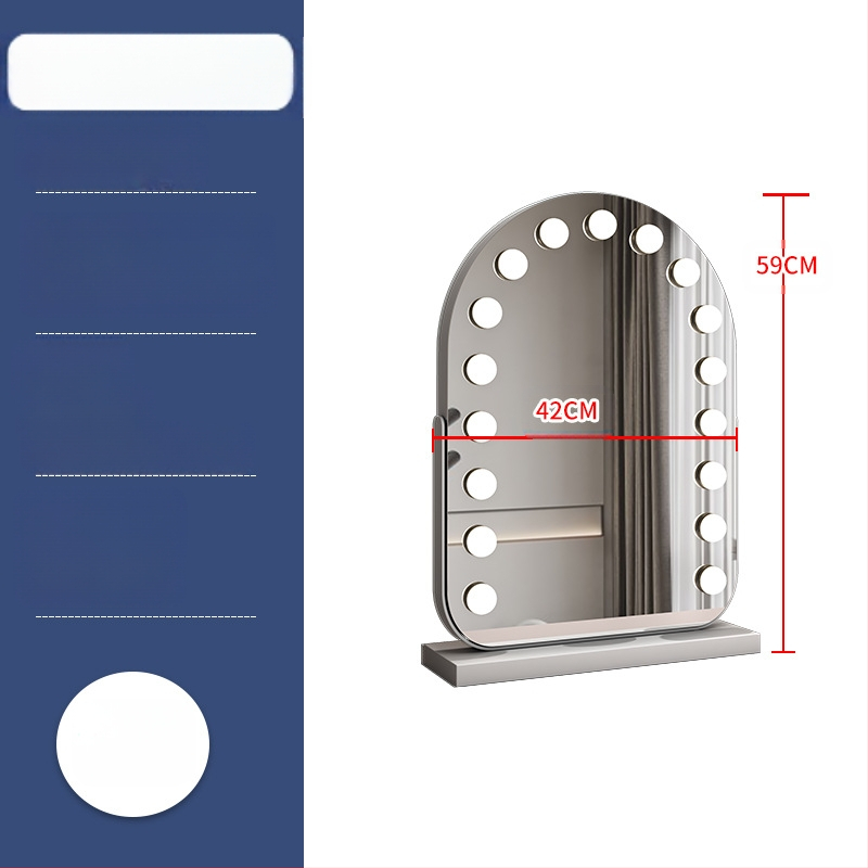 Nagyméretű, intelligens sminktükör vezetett asztali számítógéppel, világító öltözőtükör izzóval, szépségtükör komód, internethíres tükör