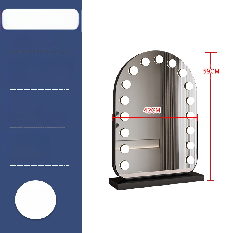 Nagyméretű, intelligens sminktükör vezetett asztali számítógéppel, világító öltözőtükör izzóval, szépségtükör komód, internethíres tükör