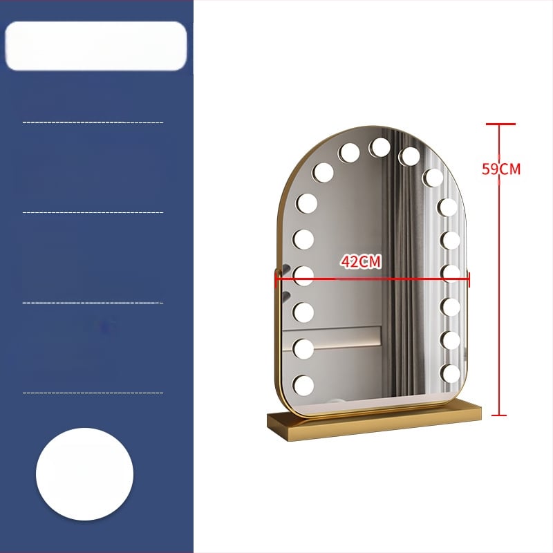 Nagyméretű, intelligens sminktükör vezetett asztali számítógéppel, világító öltözőtükör izzóval, szépségtükör komód, internethíres tükör