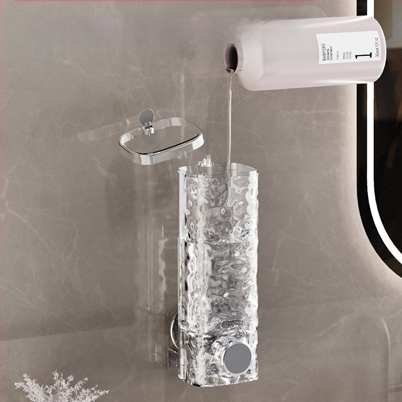 Be perforatoriaus siurbimo puodelio muilo dozatorius dušo želės dėžutė dušo želės buteliukas prie sienos tvirtinamas rankų dezinfekavimo priemonės buteliukas spaudžiamas šampūno buteliukas