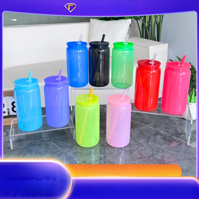 2024 Robbanásveszélyes 16oz-os műanyag tapadókorong, környezetbarát akril zselés színű, mason pohár, műanyag pohár nagykereskedelem