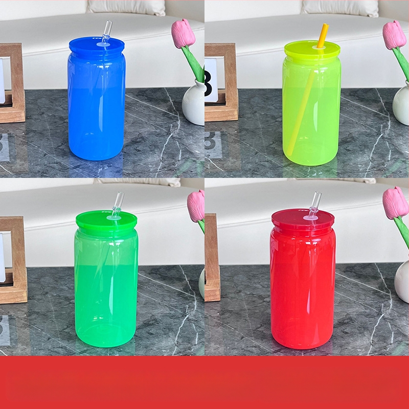 2024 Robbanásveszélyes 16oz-os műanyag tapadókorong, környezetbarát akril zselés színű, mason pohár, műanyag pohár nagykereskedelem