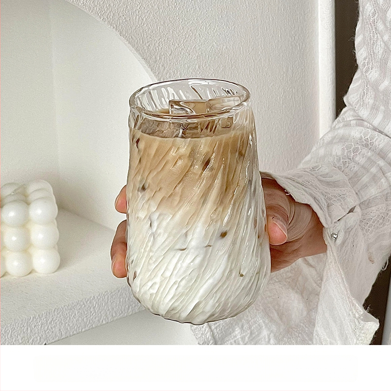 Vintage Whirlwind suure mahutavusega jää-Ameerika stiilis latte kohvitass, kõrge temperatuurikindel paksendatud läbipaistev klaasist joogikruus