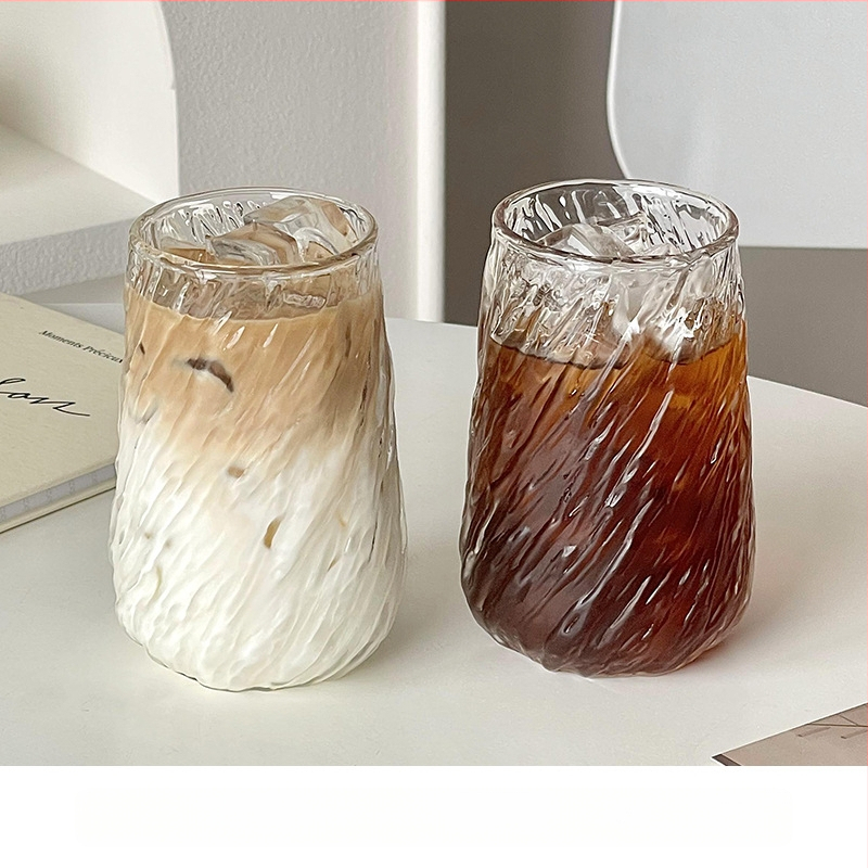 Vintage Whirlwind suure mahutavusega jää-Ameerika stiilis latte kohvitass, kõrge temperatuurikindel paksendatud läbipaistev klaasist joogikruus