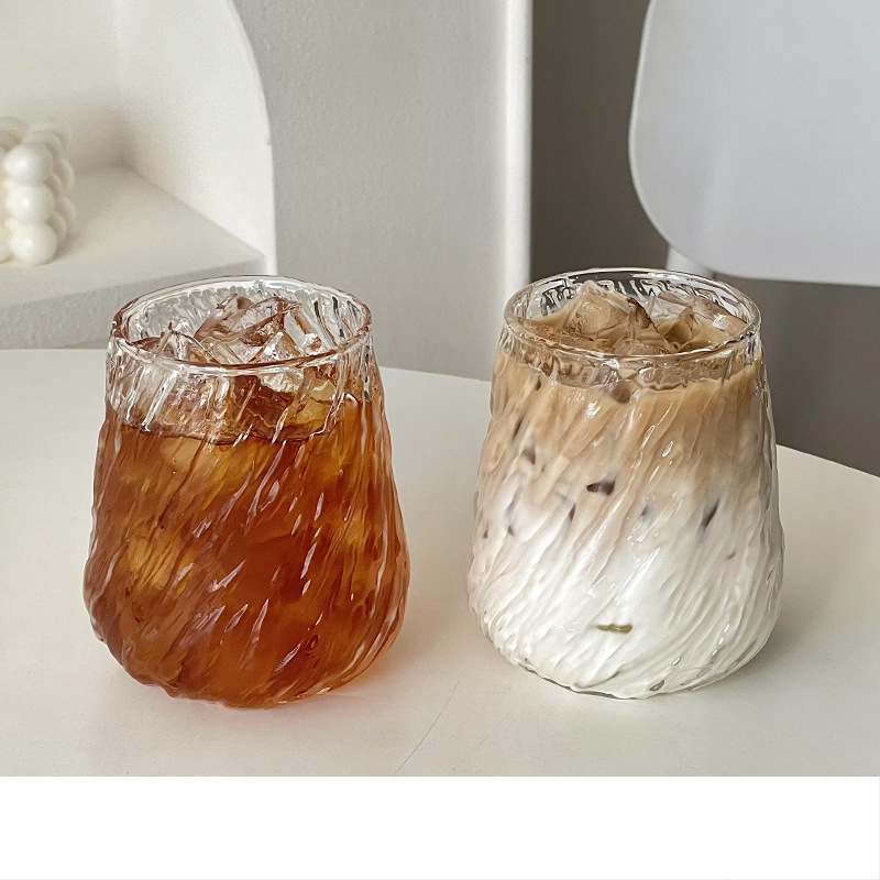 Vintage Whirlwind suure mahutavusega jää-Ameerika stiilis latte kohvitass, kõrge temperatuurikindel paksendatud läbipaistev klaasist joogikruus