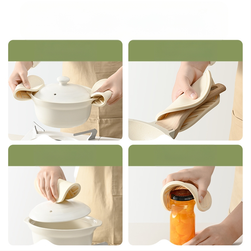 Силиконова постелка за топлинна изолация, подложка за трапезна маса, против изгаряне, подложка за трапезария, специална високотемпературна подложка за купа, подложка за подложка за чаши, домакинска висококачествена...