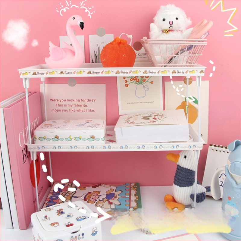 Tárolóállvány Egyszerű háztartási asztali fürdőszobai tárolóállvány Tárolóállvány Újdonságok Kozmetikai ékszerek Egyrétegű összecsukható