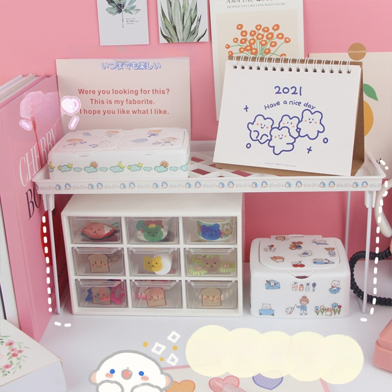 Tárolóállvány Egyszerű háztartási asztali fürdőszobai tárolóállvány Tárolóállvány Újdonságok Kozmetikai ékszerek Egyrétegű összecsukható