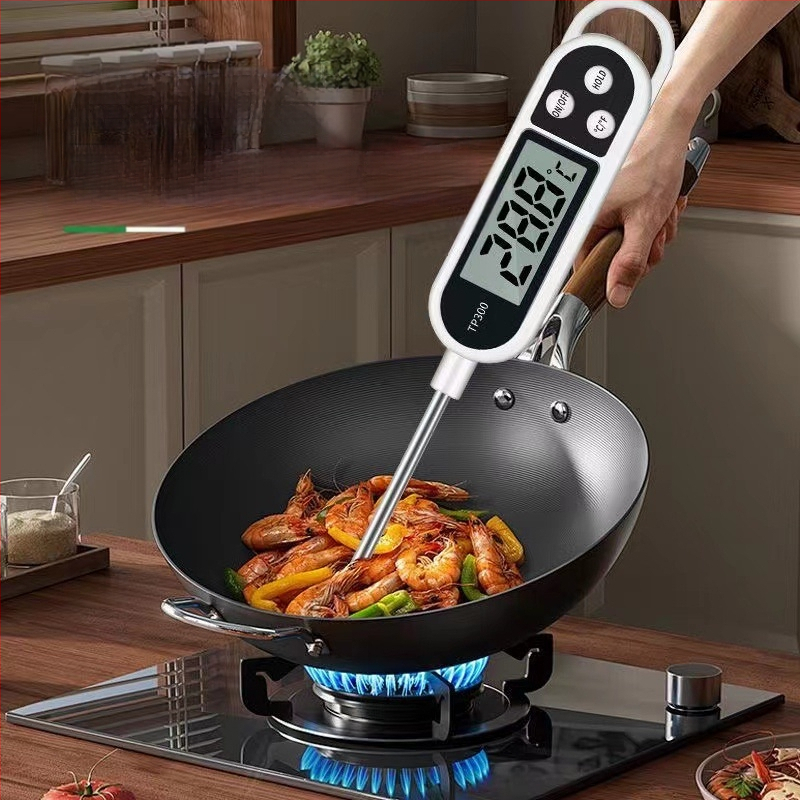 Buitinis temperatūros matuoklis vandens temperatūrai, aliejaus temperatūrai, didelio tikslumo elektroninis skaitmeninis ekranas, skirtas maistui kepti, kepti virtuvėje, pieno termometras