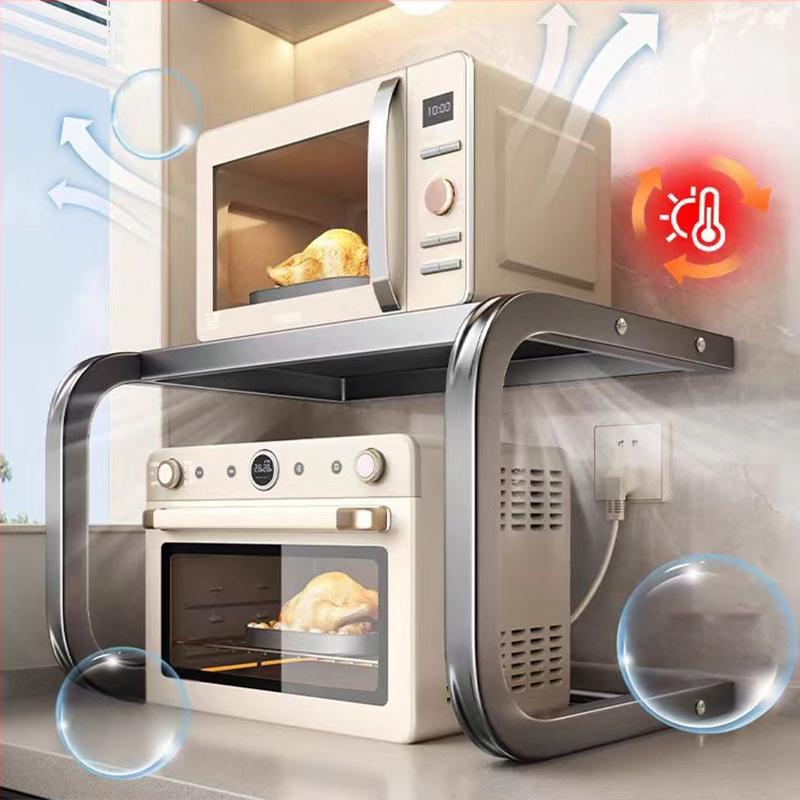 Naujas mikrobangų krosnelės stovas, buitinis stalviršis, daugiafunkcis sandėliavimo krosnelė, mikrobangų krosnelė, specialus sutirštintas dvigubo sluoksnio laikiklis