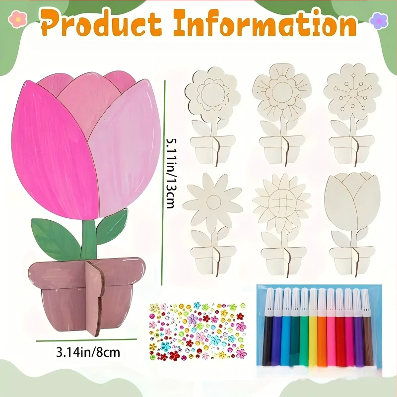 határokon átnyúló gyermek barkácsolás graffiti játékok fából készült kézművesség festés fa deszka kézzel készített virágok festőöltöny