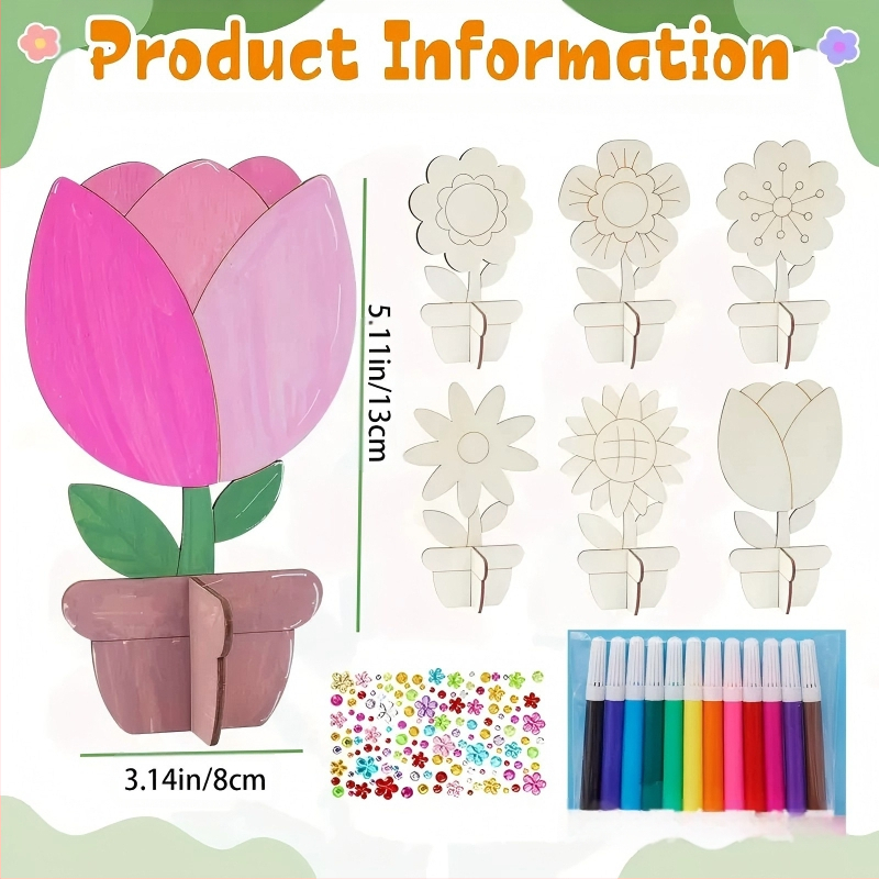 határokon átnyúló gyermek barkácsolás graffiti játékok fából készült kézművesség festés fa deszka kézzel készített virágok festőöltöny