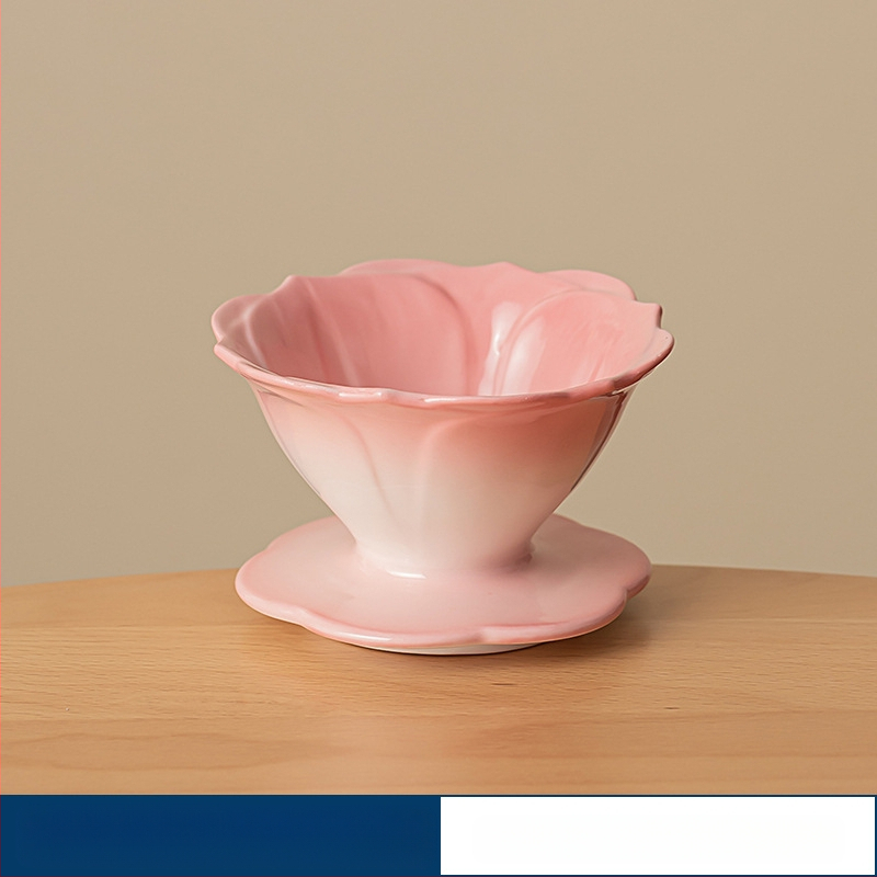 Žiedlapio spalvos vertė kavos filtro puodelis rankinis kavos puodas kavos filtro ekranas lašelinis filtro puodelis keraminis kavos filtro puodelis