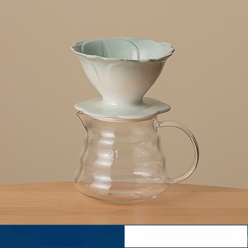 Žiedlapio spalvos vertė kavos filtro puodelis rankinis kavos puodas kavos filtro ekranas lašelinis filtro puodelis keraminis kavos filtro puodelis