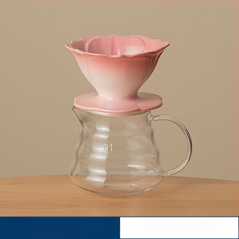 Žiedlapio spalvos vertė kavos filtro puodelis rankinis kavos puodas kavos filtro ekranas lašelinis filtro puodelis keraminis kavos filtro puodelis