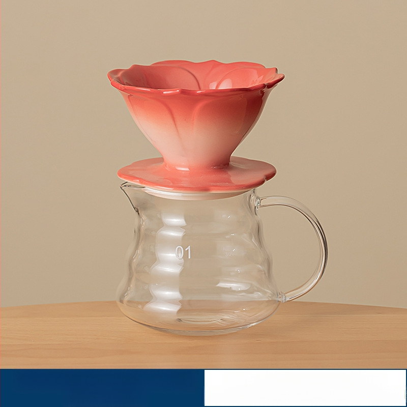 Žiedlapio spalvos vertė kavos filtro puodelis rankinis kavos puodas kavos filtro ekranas lašelinis filtro puodelis keraminis kavos filtro puodelis