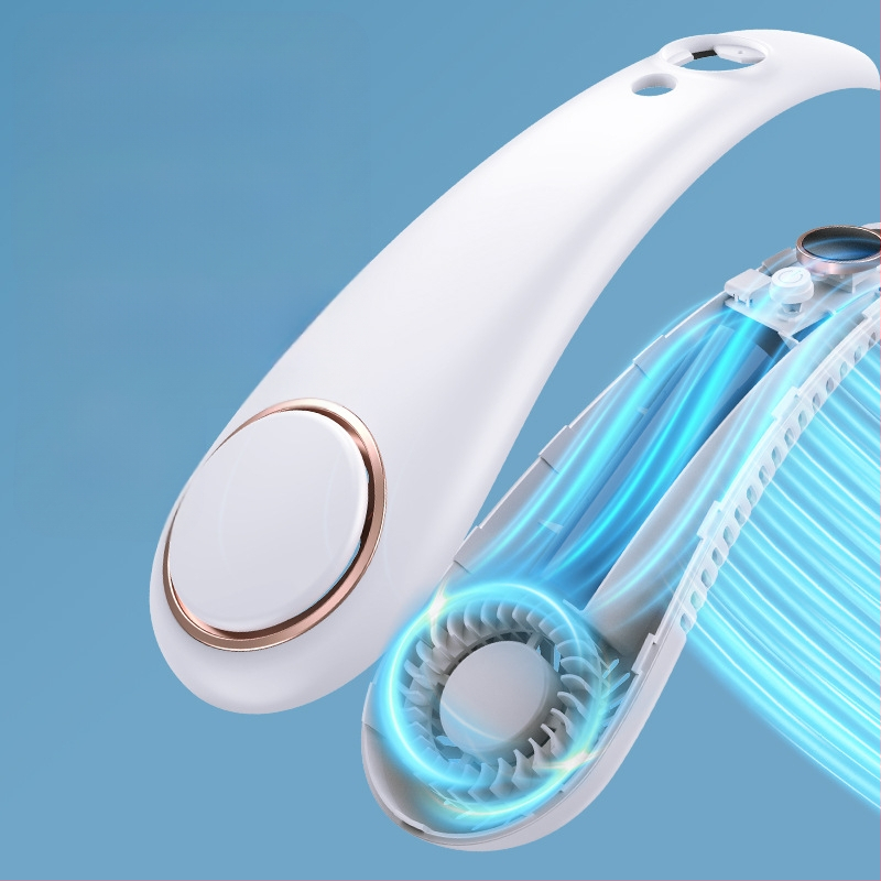 Digitālais displejs bez lāpstiņām piekarināms kakla ventilators ar USB uzlādi, pārnēsājams, bez skaņas elektriskais ventilators, piekarināms kaklam, āra rokas elektriskais ventilators, vairumtirdzniecība