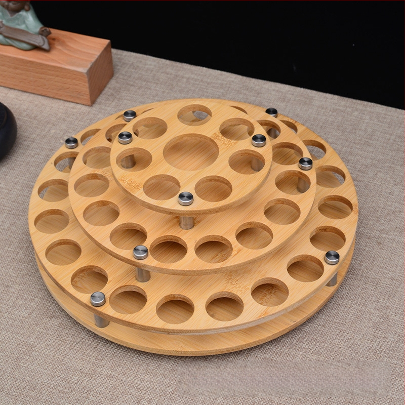 Eterinių aliejų stovas, demonstracinė lentyna, laikymo dėžė, medinis, 3 sluoksnių, 15 m eterinių aliejų buteliukų apdailos stalas, laiptuotas demonstracinė lentyna, medinė lentyna