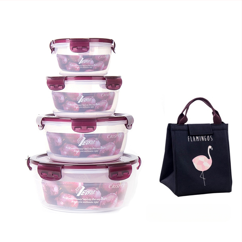 Ie3 toidukvaliteediga plastist suletud mikrolaineahju soojendusega lõunasöögikarp külmkapis hoiustamiseks krõbedama puuviljakarbi kiirnuudlikauss U-ga