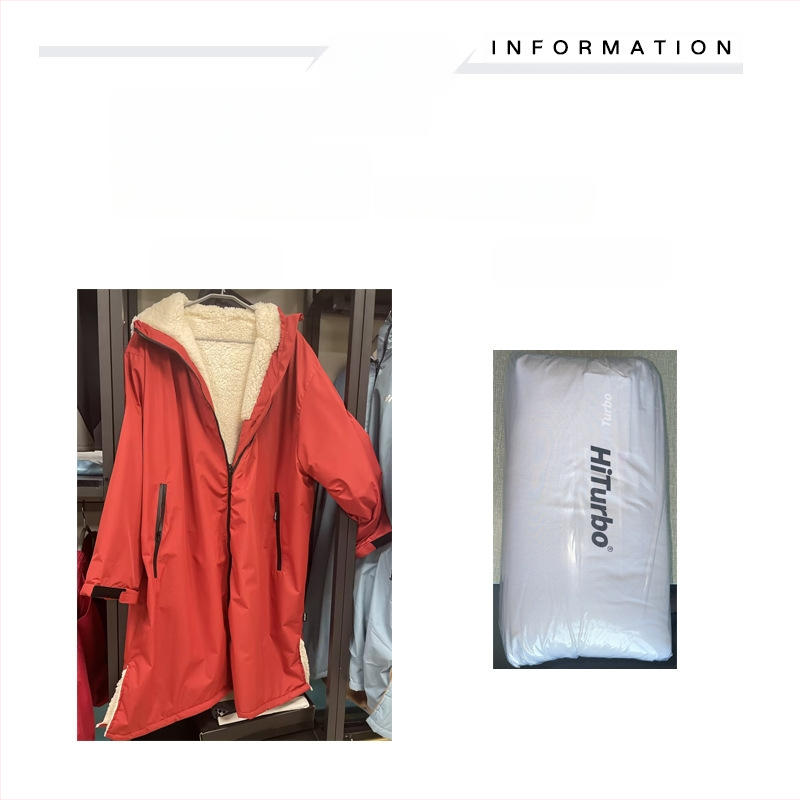 „HiTurbo“ vandeniui atsparus šiltas apsiaustas, medvilninis aksomas, sutankintas lauko maudynėms, nardymui, banglenčių sportui, vėjui atsparus vystymo chalatas