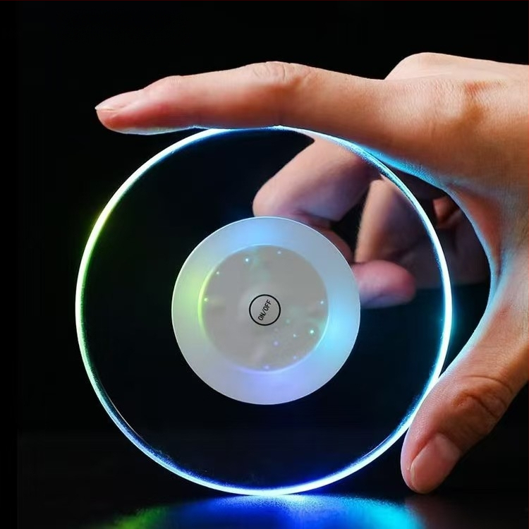 Akrilo šviečiantys padėkliukai, blykstės LED padėkliukų baro atmosfera, šviesos padėkliukai, vyno butelio pagrindas, blykstės puodelio lipdukas, logotipas