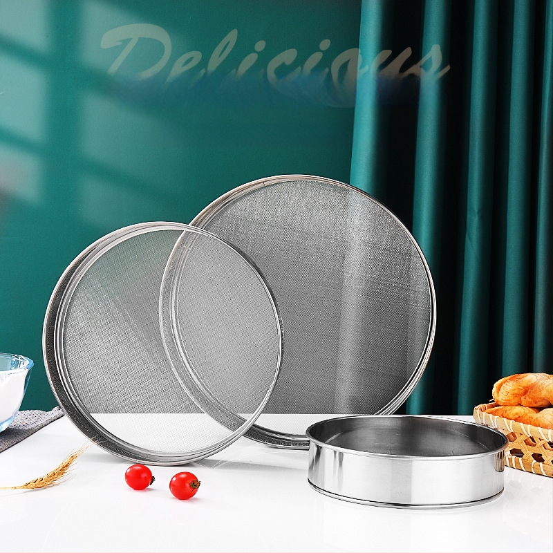 Kepimo įrankiai 304 nerūdijančio plieno miltų sietas rankinis apvalus filtro sietas 40 akių 60 akių smulkus miltų sietas