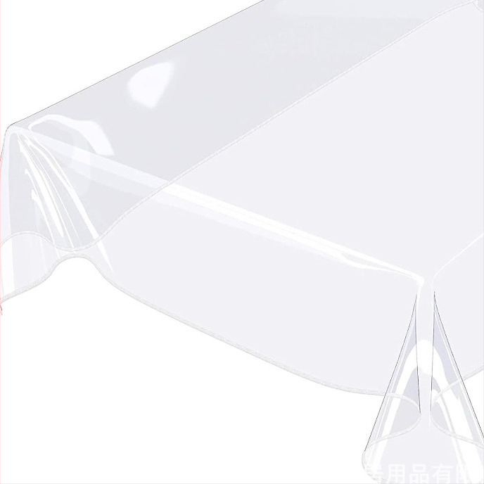 Läbipaistev plastlaudlina 100% veekindel kristallselge läbipaistev lauakaitsekate 0,13 mm lukuga servaga laudlina