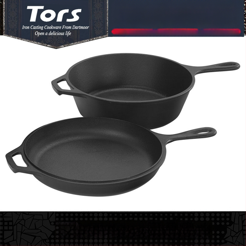 Tols Export liatinový hrniec s jednou rukoväťou, dvojúčelový hrniec, panvica s jednou rukoväťou, čistý železný hrniec na dusené mäso, domácnosť bez poťahu, pokrievka na výrobu panvice