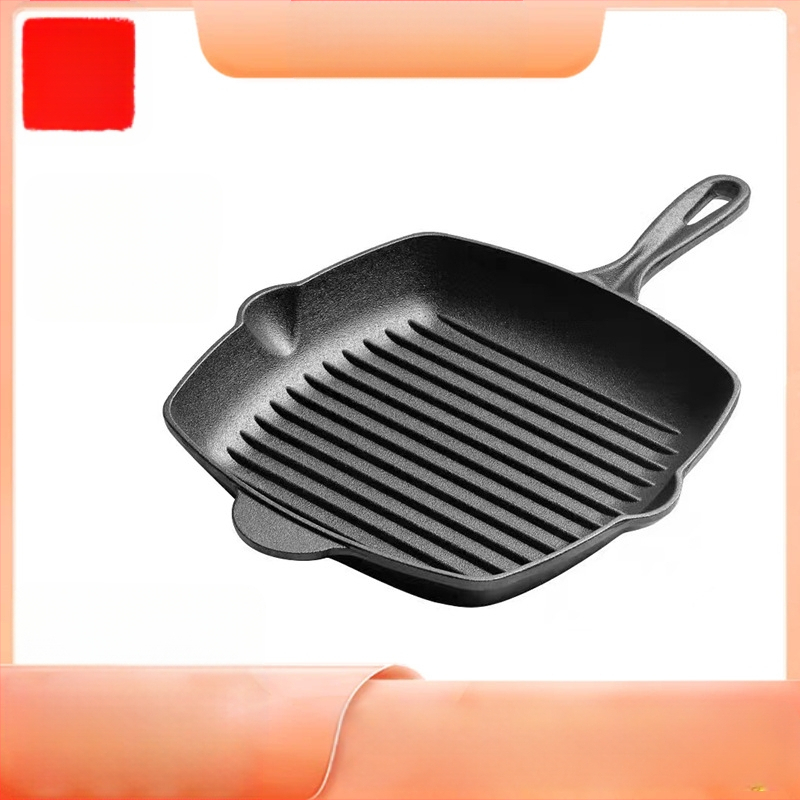Zahustená liatinová panvica na steaky Pruhovaná panvica na steaky Nepotiahnutá nepriľnavá panvica na steaky pre domácnosť